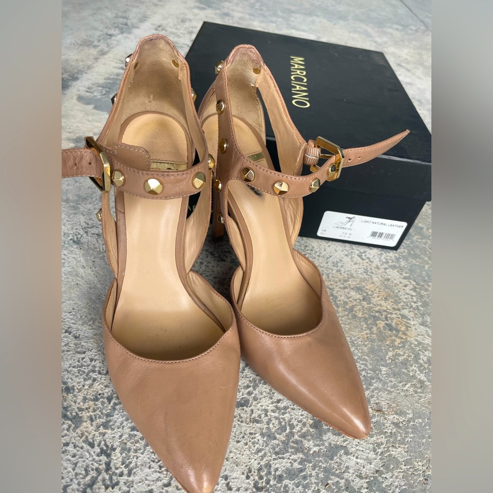 Tan Studded Heels